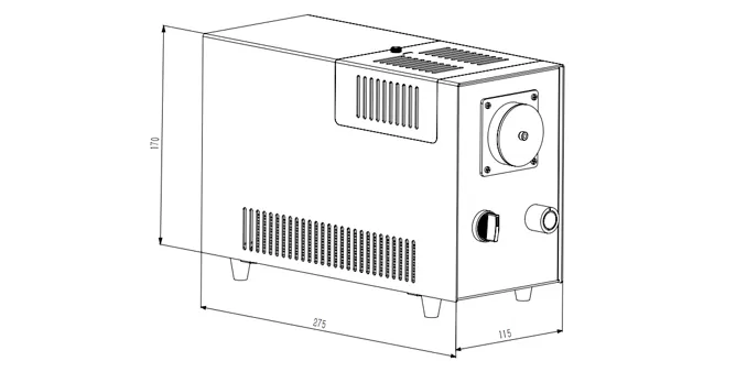 Dimensions of ﻿BIM-6208 High-intensity Tungsten Light Source