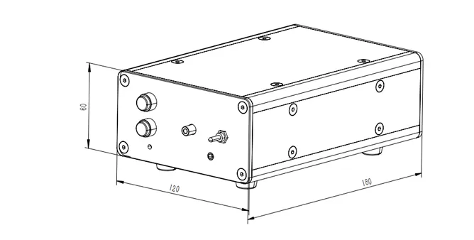Dimensions of BIM-6213 Mini Deuterium Tungsten Light Source