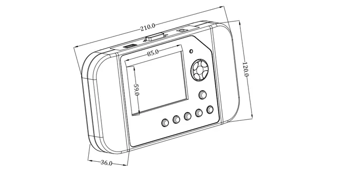 Dimensions of ﻿BIM-7001 Optical Power Meter