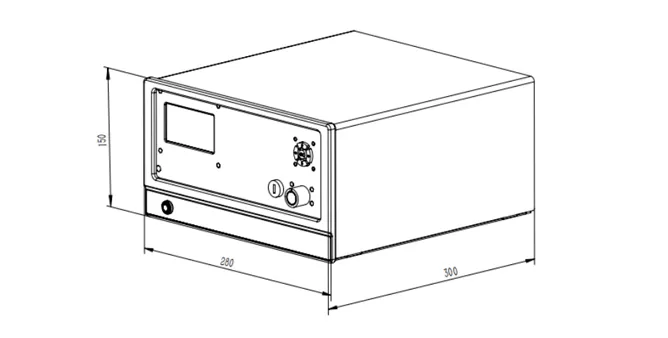 Dimensions of BRM-6103 20A CW Laser Diode Driver