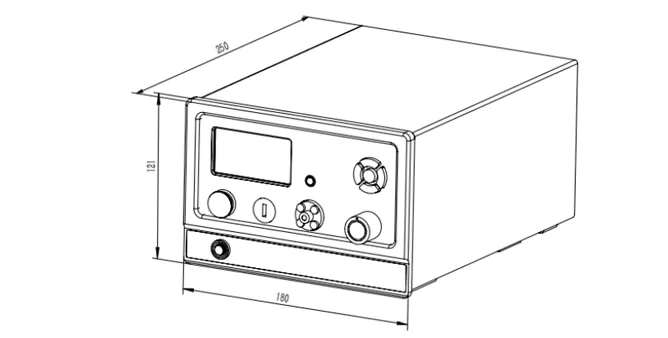 Dimensions of ﻿﻿﻿﻿BRM-760X Narrow Linewidth Laser