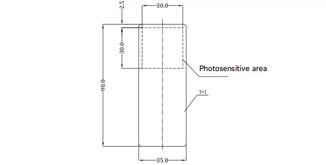 Dimensions ﻿of SRM-66 Series Laser Detection Card
